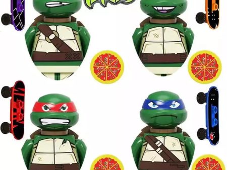 MOC NON  4Pcs Set Turtles Leonardo Raphael Michelangelo Donatello Model Building Blocks Enlighten Figure toys For Discount