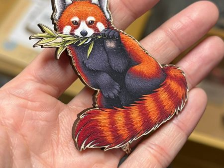 *Seconds Sale* Red Panda Wooden Keyring For Discount