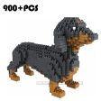 MOC NON  New Cartoon Dog Mini Block Beagle Hound Schnauzer Dachshund Sheepdog DIY Building Brick Toy For Kids Box Cheap