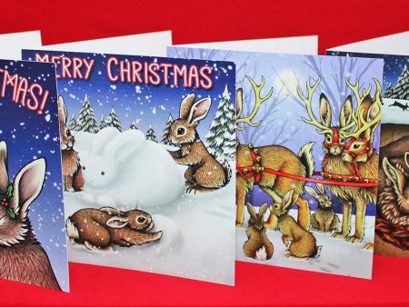 Rabbit Christmas Card 8 Pack ~ £1 goes to Rabbit Rescue North West Sale