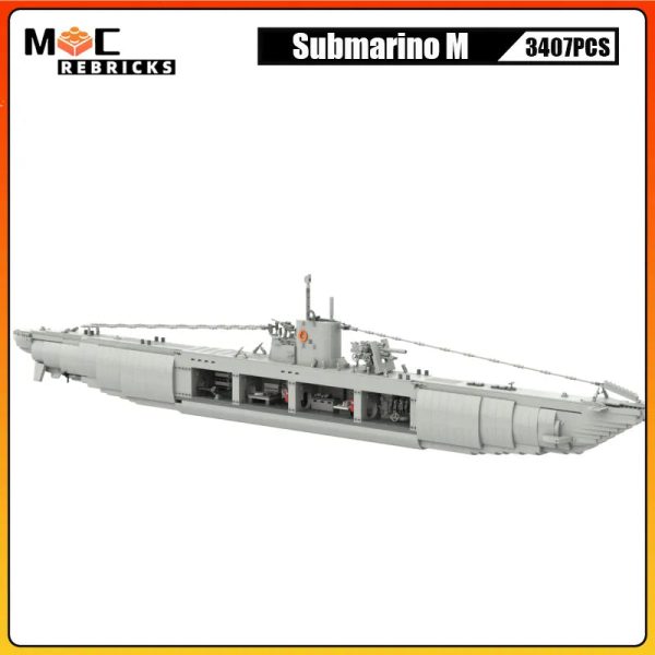 MOC NON  MOC WW2 Military Submarine 3407 parts MOC Building Block Naval Combat Ship Weapons Brick Toys DIY Warship Boats Model Online