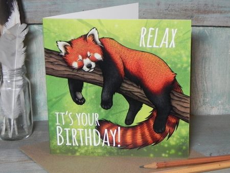 Red Panda Birthday Card For Discount