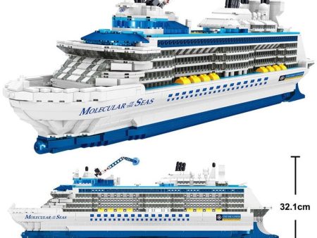 MOC NON  2023 City 2428pcs Cruise Liner Model Building Blocks Creative DIY Big Ship Ocean Liner White Boat Bricks toys Discount