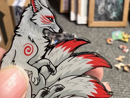 *Seconds Sale* White Kitsune Hard Enamel Pin Sale