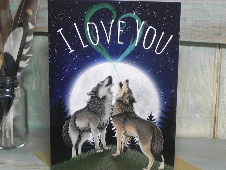 Wolf Song Illustration I Love You Card Online now