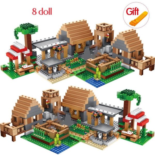 MOC NON  The Farm Cottage Building Blocks Mountain Cave My Worlds Village Warhorse City Tree House With Elevator Bricks Toys For Discount