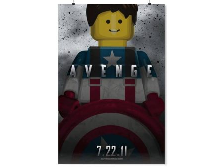 MOC  Compatible  Captain America  Movie Wall Art POSTER ONLY Supply