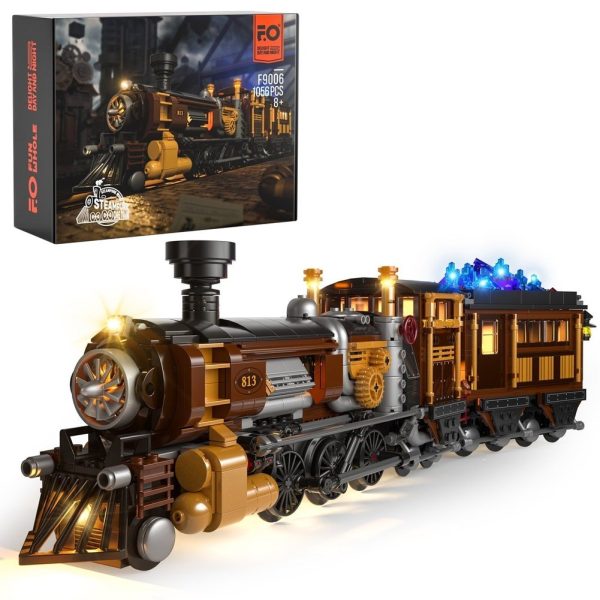 MOC NON  Steampunk Ore Train LED Light Building Blocks, Building Bricks Set -1056 Pieces for Adults and Teens Hot on Sale