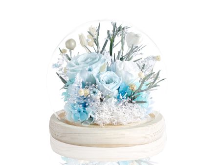 Preserved Rose Glass Ball - Baby Blue Cheap