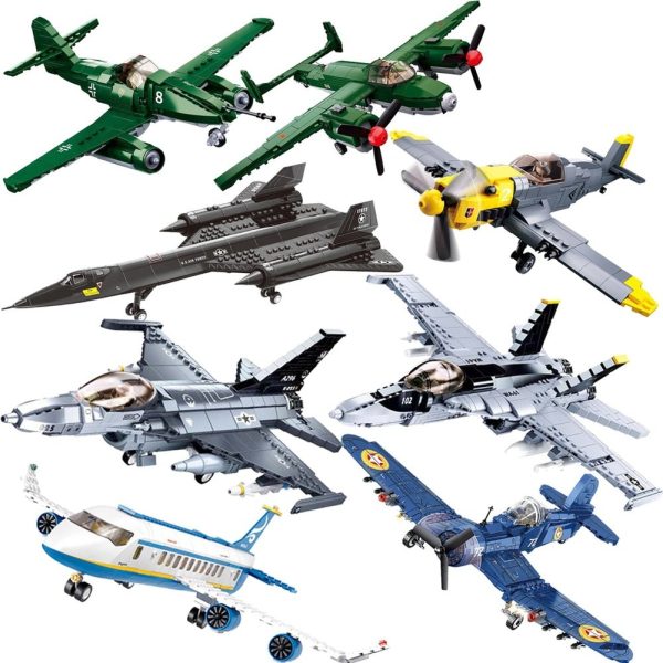 MOC NON  Soldier F A-18E Super BumbleBee Strike Hornet Fighter Plane Building Blocks War Bricks Classic Model Educational Kids MOC Toys Discount