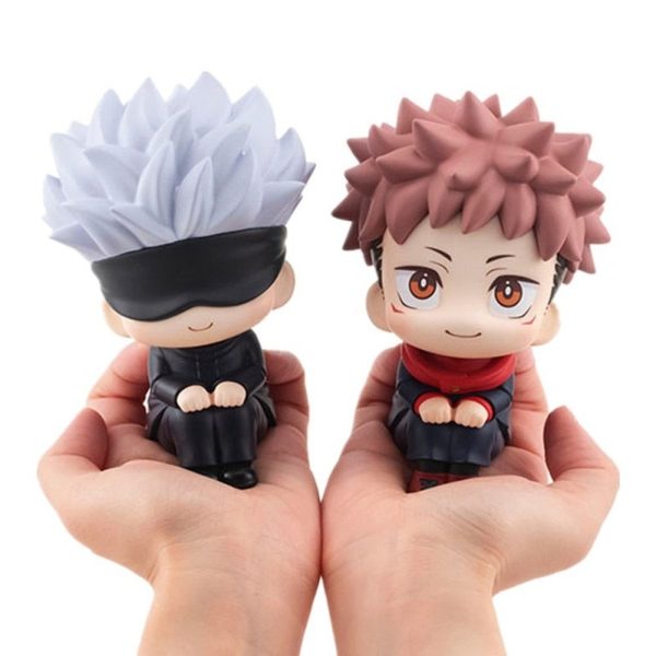 MOC  Compatible  Anime Jujutsu Kaisen Figurine Cute Gojo Satoru Itadori Yuji Look Up PVC Anime Action Figure on Sale