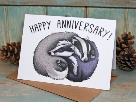 Badger Couple Anniversary Card Sale