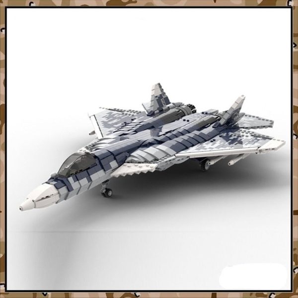 MOC NON  WW2 Weapons Russia Air Foe Su-57 Felon Stealth Fighter MOC Building Block Airplane Model Education Brick Toys Kid Online now