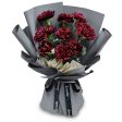 Fresh Flower Bouquet - Wine Red Carnations Fashion