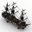 MOC NON  Small grain building block MOC pirate ship warship DIY building scene toy model 's  education Online now