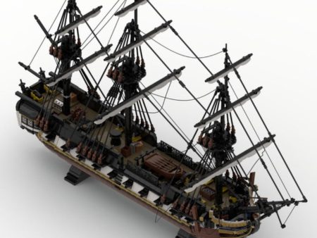 MOC NON  Small grain building block MOC pirate ship warship DIY building scene toy model 's  education Online now