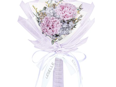 Mini Preserved Carnation Bouquet - Lilac & Lavender For Discount