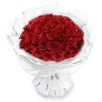 Fresh Flower Bouquet - Classic Red Roses (White Wrapper) - 33 50 99 Roses on Sale