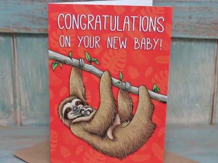 Sloths New Baby Card Online