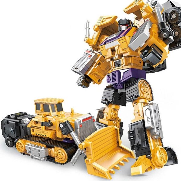 MOC NON  Transformation Robot Toy 6 in1 Engineering Vehicle Model Educational Assembling Deformation Action Figure Car Toy for Online Sale