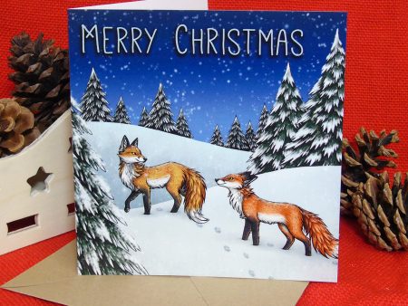 Winter Foxes Christmas Card Online now