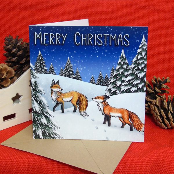 Winter Foxes Christmas Card Online now