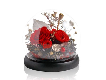 Preserved Rose Glass Ball - Classic Red Fashion