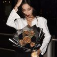 Preserved Flower Bouquet - Classic Black & Gold Roses Fashion