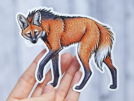 Maned Wolf Vinyl Sticker For Sale