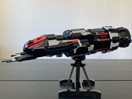 MOC  Compatible  MOC Rocinante S4 Roci Corvette-Class Frigate Building Blocks Model Kit Expansed Space MCRN-Tachi Donnager Spaceship Toys Cheap