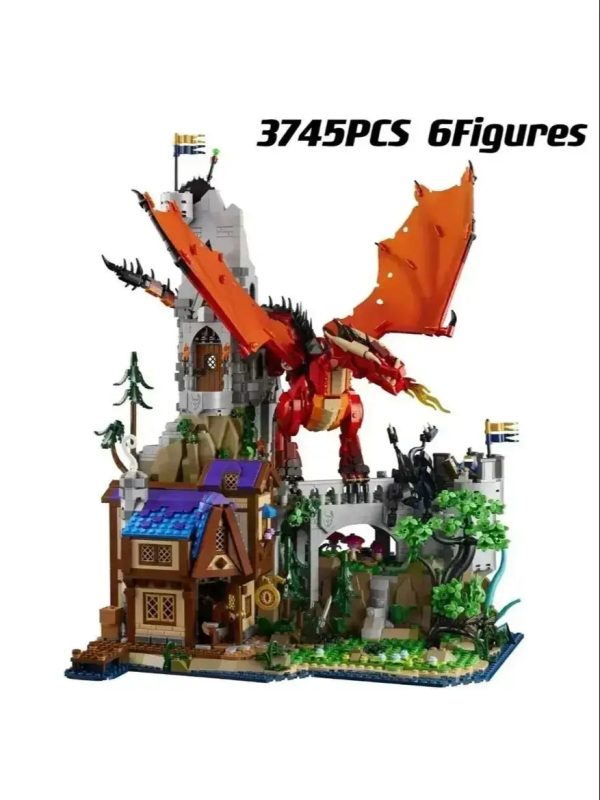 MOC NON  New 2024 Red Dragon 21348 Mode Building Blocks Set Assembly Model Ahitecture Toys Online