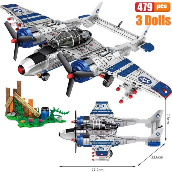 MOC NON  WW2 Airplane Soldier A10 Fighter Model Building Blocks J-20 Soldier Weapons Air Missile F18 Airaft Bricks Set Toy For Kid MOC Supply