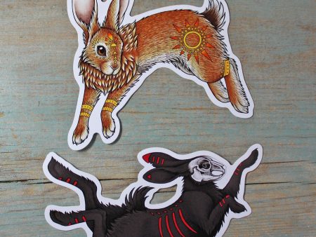 El-ahrairah & The Black Rabbit of Inlé ~ Set of 2 Stickers Supply