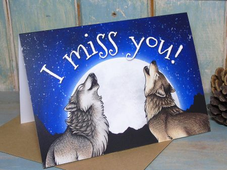 Wolf Song I Miss You Card Discount