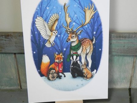 Winter In The Forest Illustration A4 Print Online Sale