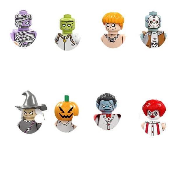 MOC NON  Halloween Building Block Action Figures Pumpkin Ghost Witch Zombie Vampire Horror Character Mini Dolls Bricks  Toys For Cheap