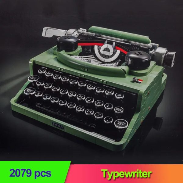 MOC NON  The Retro Typewriter Building Blocks Marking Machine Keyboard 2079 PCS Kids Writing Machine Gift Toy Compatible 21327 Online now