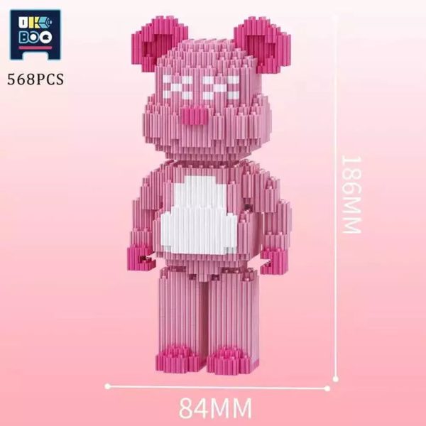 MOC NON  3470PCS Bearbrick MicroBricks Love Bear Nano Building Blocks MOC Mini Animals Model Micro Diamond Bricks toys Online now