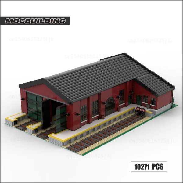 MOC NON  MOC UCS Engine House Moc Building Blocks Locomotive Warehouse DIY Assembly Technology Bricks  Collection Toys For Sale