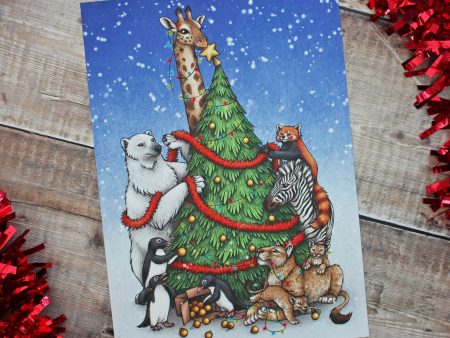 Having A Wild Christmas Illustration A4 Print Fashion