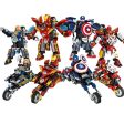 MOC  Compatible  2 IN 1 Super Hero Movie Avengers Clan Transforming Mecha Motoycle Model Building Blocks Bricks Sets Classic Dolls Kids Toys Gits For Discount