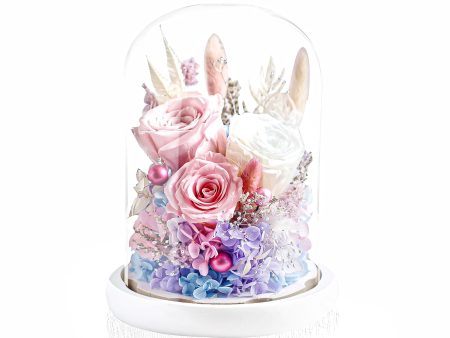 Preserved Rose Magical Bell Jar - Baby Pink   Light Purple Online now