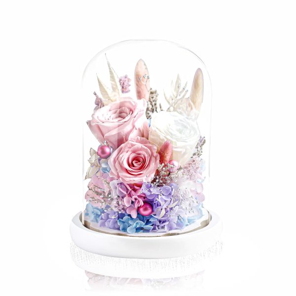 Preserved Rose Magical Bell Jar - Baby Pink   Light Purple Online now