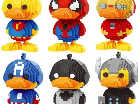 MOC NON  New Avengers Iron Man Duck a variety of cartoon model small building blocks puzzle set educational toy  for on Sale