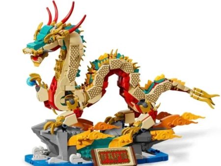 NON  2024 New Spring Festival Auspicious dragon Chinese Xianglong Nafulong Model Block Compatible with 80112 For Cheap