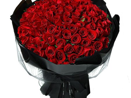 The Eternal Love Fresh Flower Bouquet - Classic Red Roses on Sale