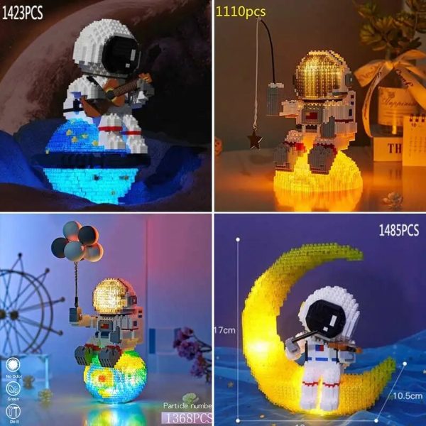 MOC NON  MOC Hot Micro Rocket Building Blocks Space Moon Satellite Astronaut Diamond Bricks Constructor  DIY Educational toys Online Hot Sale