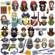 MOC NON  Pirates of The Caribbean Jack Sparrow Classic Movie Figures Head Accessories Building Blocks toys  Series-086 Cheap