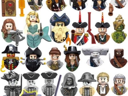 MOC NON  Pirates of The Caribbean Jack Sparrow Classic Movie Figures Head Accessories Building Blocks toys  Series-086 Cheap