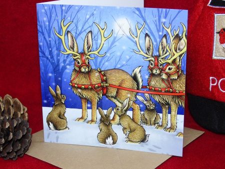 Jackalope Sleigh Christmas Card Fashion